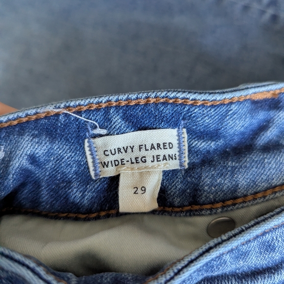 Madewell Curvy Flared Wide Leg Blue Jeans Size 29 - Picture 5 of 9